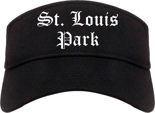 St. Louis Park Minnesota MN Old English Mens Visor Cap Hat Black
