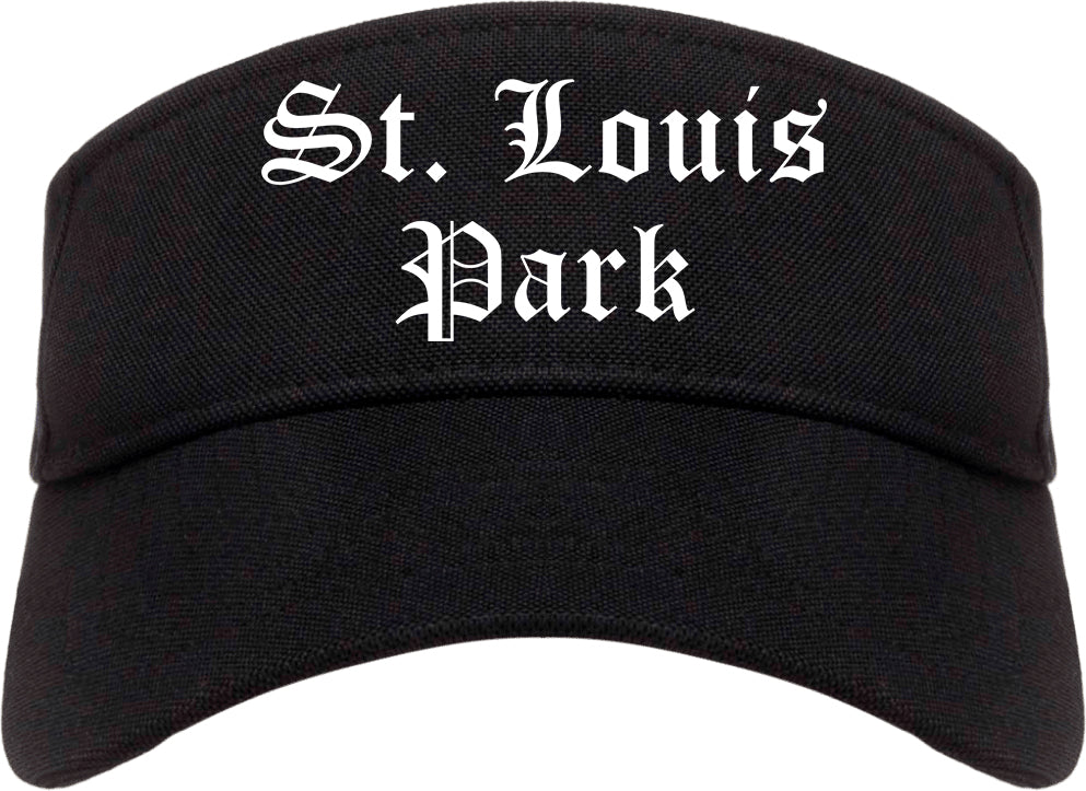 St. Louis Park Minnesota MN Old English Mens Visor Cap Hat Black