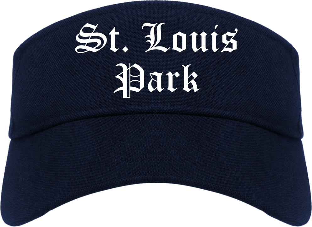 St. Louis Park Minnesota MN Old English Mens Visor Cap Hat Navy Blue