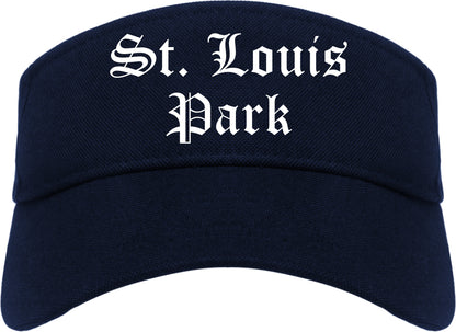 St. Louis Park Minnesota MN Old English Mens Visor Cap Hat Navy Blue