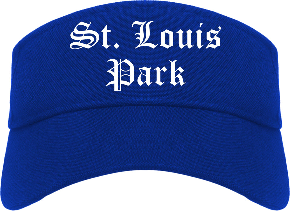 St. Louis Park Minnesota MN Old English Mens Visor Cap Hat Royal Blue