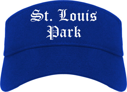 St. Louis Park Minnesota MN Old English Mens Visor Cap Hat Royal Blue