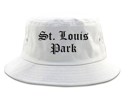 St. Louis Park Minnesota MN Old English Mens Bucket Hat White