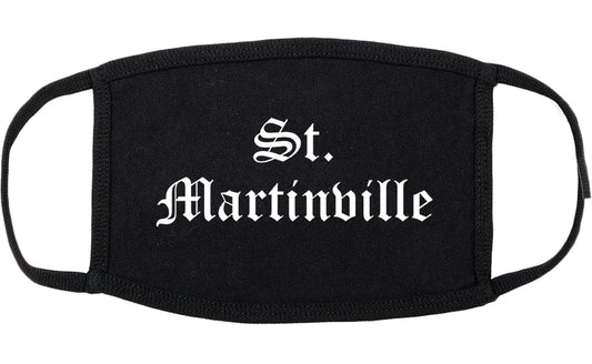 St. Martinville Louisiana LA Old English Cotton Face Mask Black