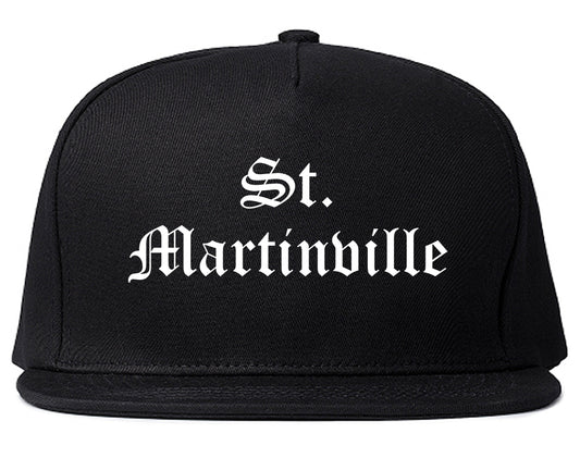 St. Martinville Louisiana LA Old English Mens Snapback Hat Black