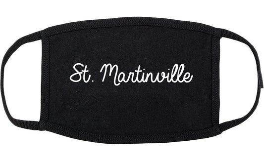 St. Martinville Louisiana LA Script Cotton Face Mask Black