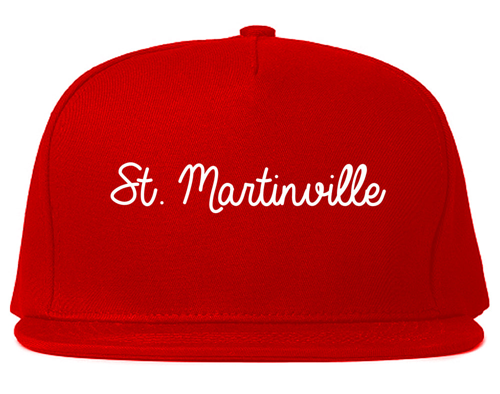 St. Martinville Louisiana LA Script Mens Snapback Hat Red