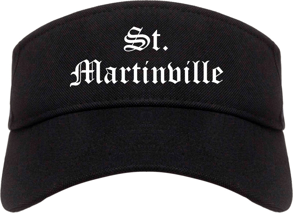 St. Martinville Louisiana LA Old English Mens Visor Cap Hat Black