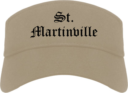 St. Martinville Louisiana LA Old English Mens Visor Cap Hat Khaki