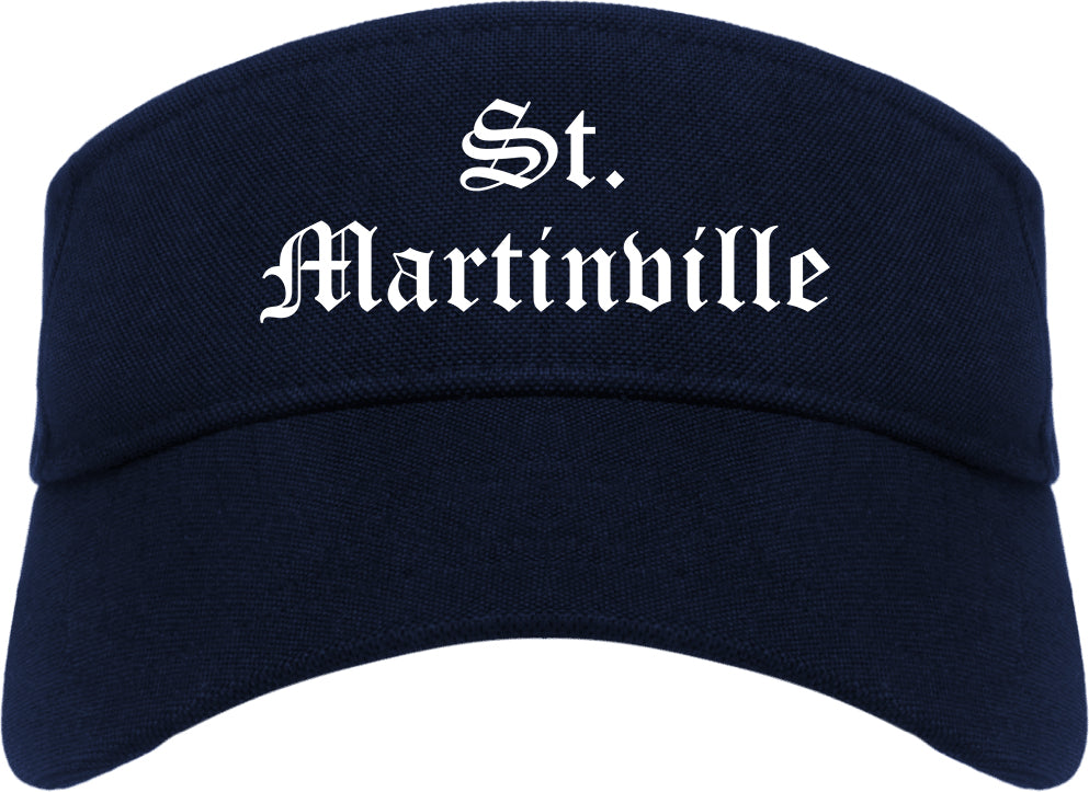 St. Martinville Louisiana LA Old English Mens Visor Cap Hat Navy Blue