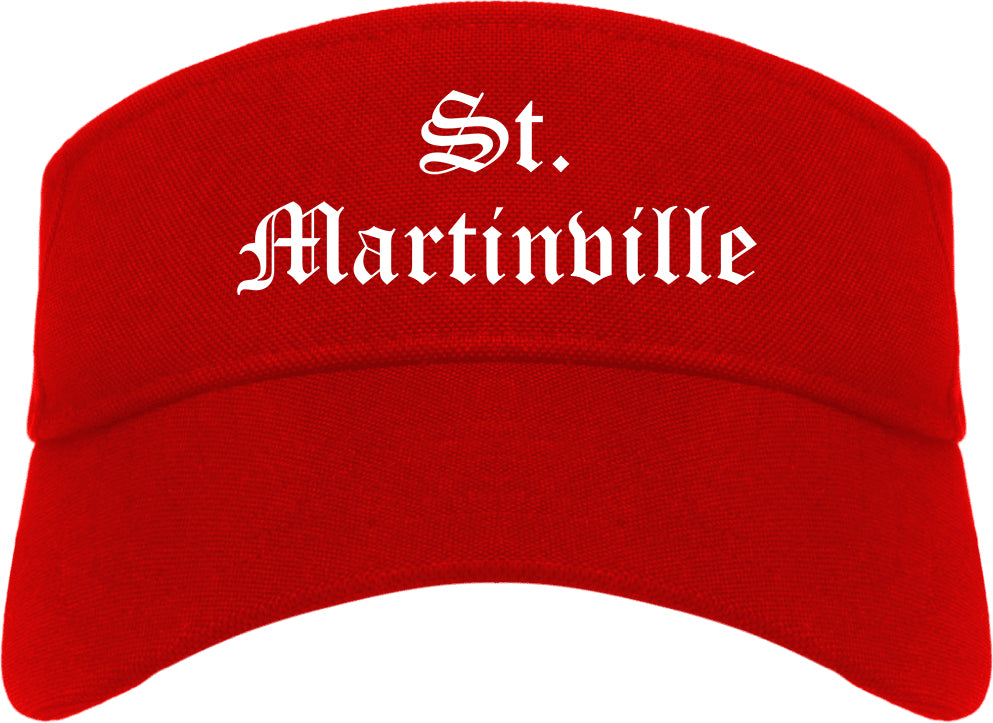 St. Martinville Louisiana LA Old English Mens Visor Cap Hat Red