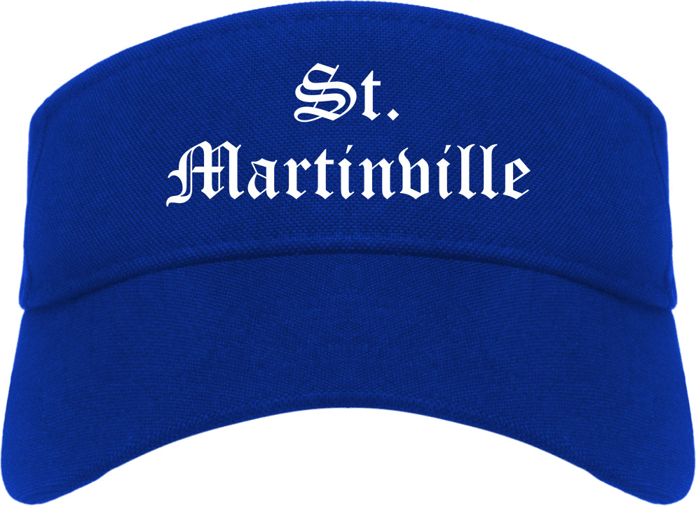 St. Martinville Louisiana LA Old English Mens Visor Cap Hat Royal Blue