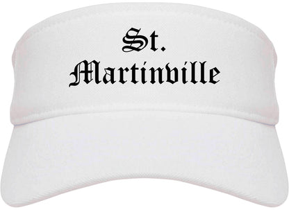 St. Martinville Louisiana LA Old English Mens Visor Cap Hat White