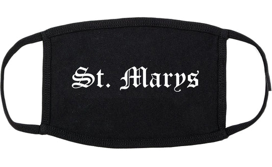 St. Marys Georgia GA Old English Cotton Face Mask Black