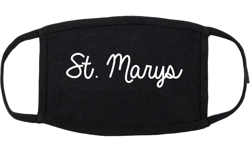 St. Marys Georgia GA Script Cotton Face Mask Black