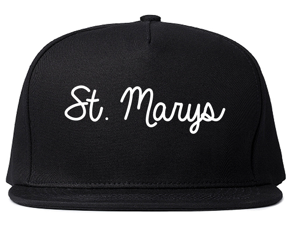 St. Marys Georgia GA Script Mens Snapback Hat Black