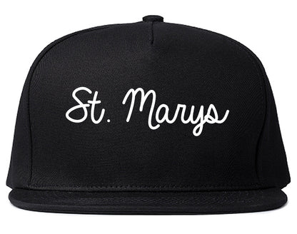 St. Marys Georgia GA Script Mens Snapback Hat Black