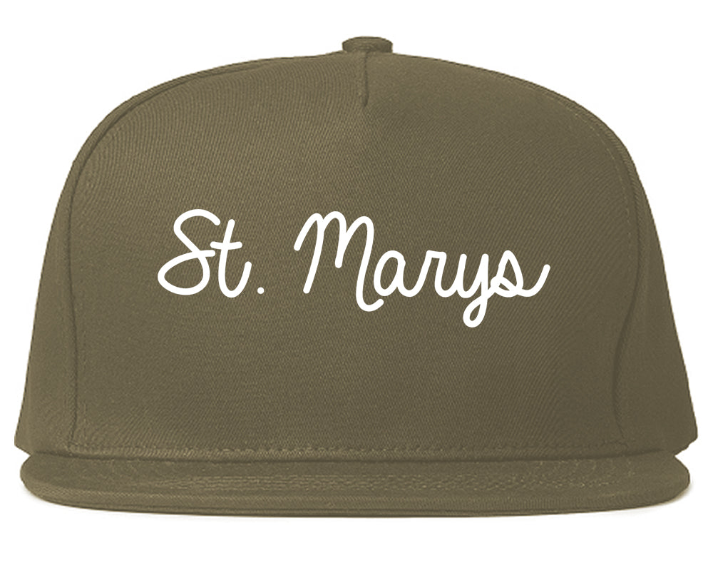 St. Marys Georgia GA Script Mens Snapback Hat Grey