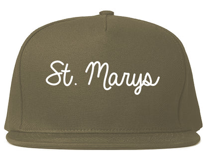 St. Marys Georgia GA Script Mens Snapback Hat Grey
