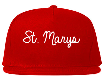 St. Marys Georgia GA Script Mens Snapback Hat Red