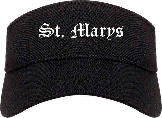 St. Marys Georgia GA Old English Mens Visor Cap Hat Black
