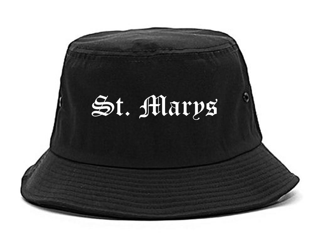St. Marys Ohio OH Old English Mens Bucket Hat Black