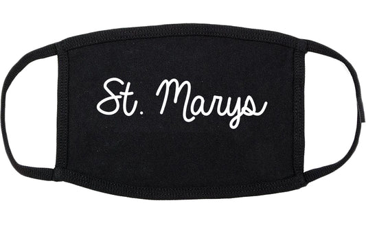 St. Marys Ohio OH Script Cotton Face Mask Black
