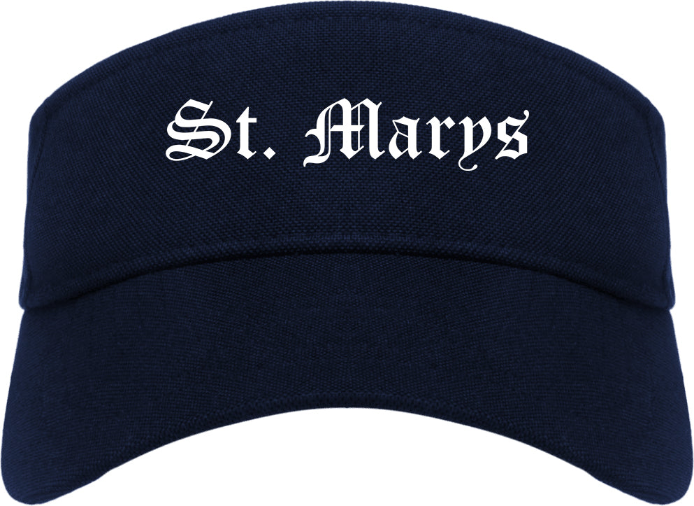 St. Marys Ohio OH Old English Mens Visor Cap Hat Navy Blue