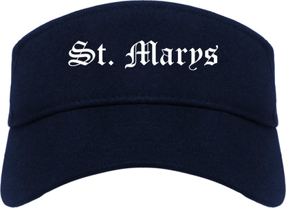 St. Marys Ohio OH Old English Mens Visor Cap Hat Navy Blue