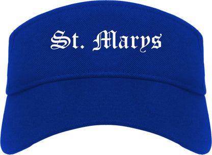 St. Marys Ohio OH Old English Mens Visor Cap Hat Royal Blue