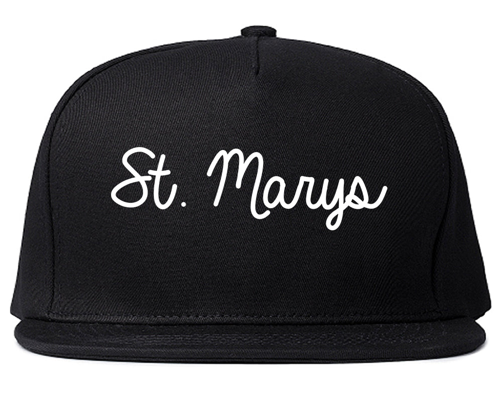 St. Marys Pennsylvania PA Script Mens Snapback Hat Black