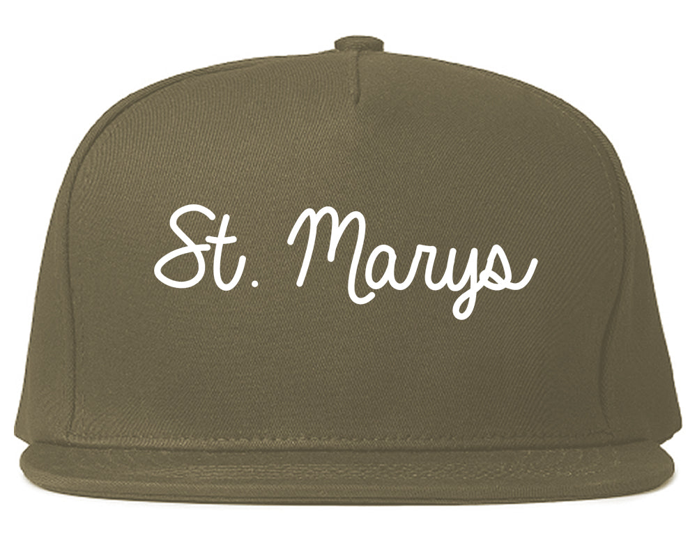 St. Marys Pennsylvania PA Script Mens Snapback Hat Grey