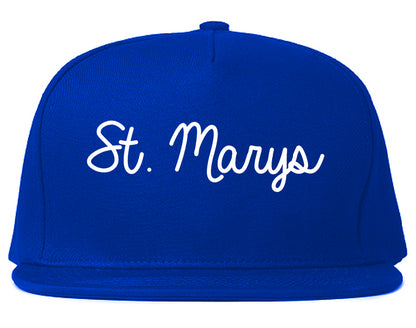 St. Marys Pennsylvania PA Script Mens Snapback Hat Royal Blue