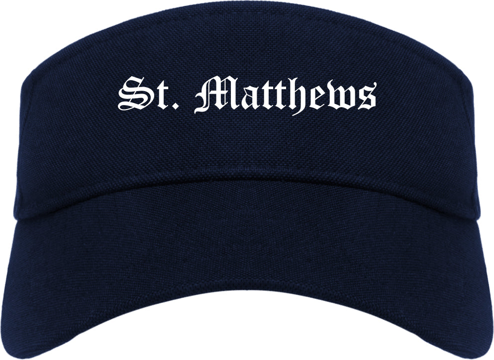 St. Matthews Kentucky KY Old English Mens Visor Cap Hat Navy Blue