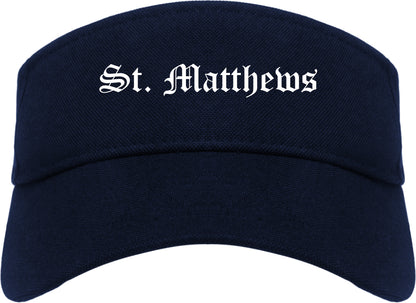St. Matthews Kentucky KY Old English Mens Visor Cap Hat Navy Blue