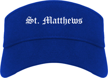 St. Matthews Kentucky KY Old English Mens Visor Cap Hat Royal Blue
