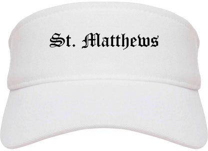 St. Matthews Kentucky KY Old English Mens Visor Cap Hat White