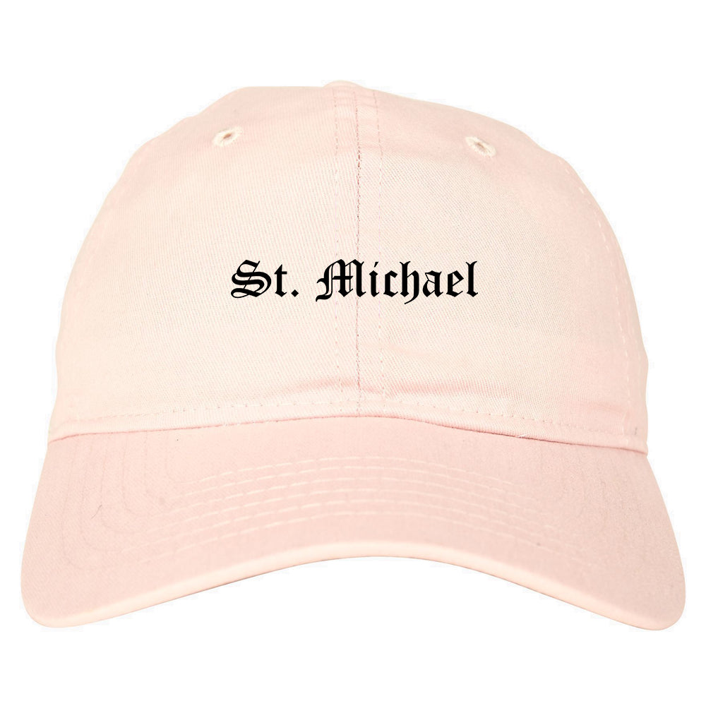 St. Michael Minnesota MN Old English Mens Dad Hat Baseball Cap Pink