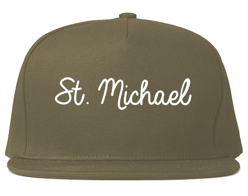St. Michael Minnesota MN Script Mens Snapback Hat Grey