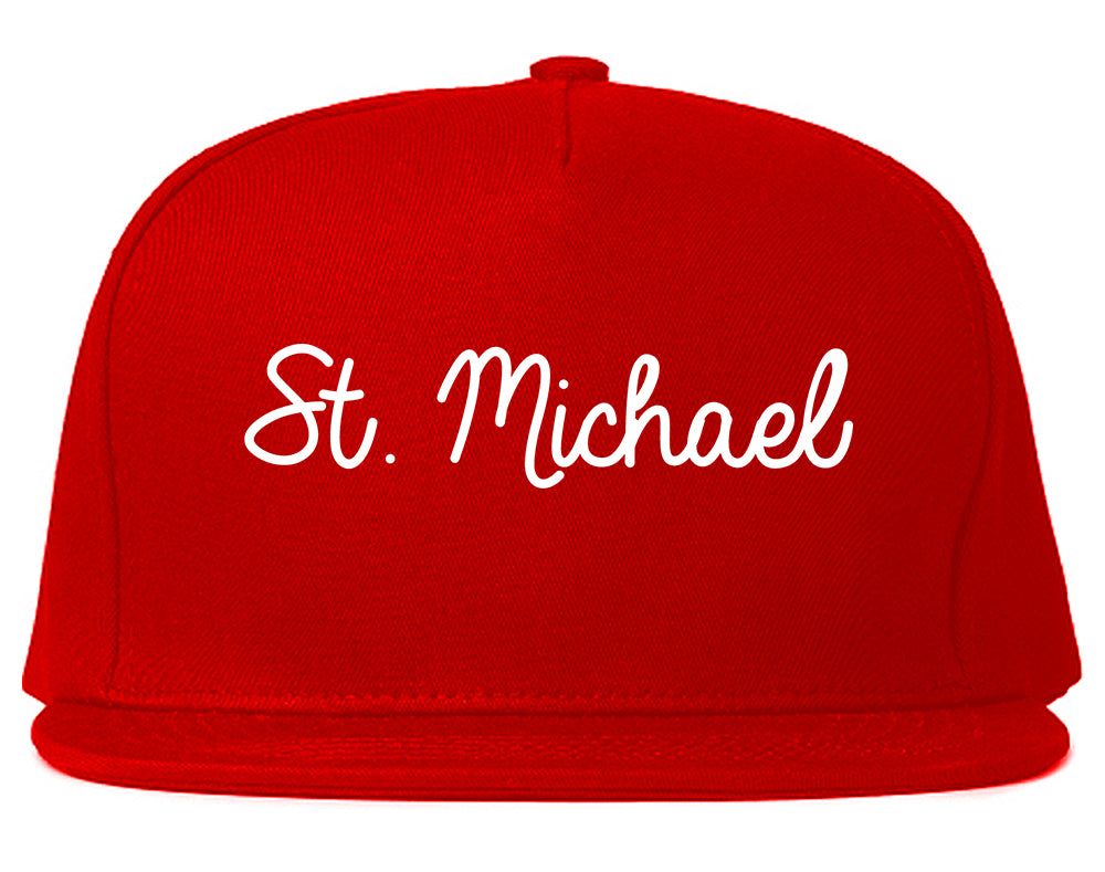 St. Michael Minnesota MN Script Mens Snapback Hat Red