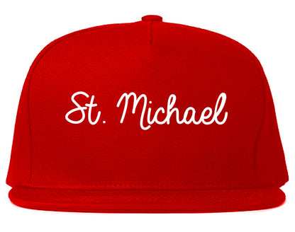 St. Michael Minnesota MN Script Mens Snapback Hat Red