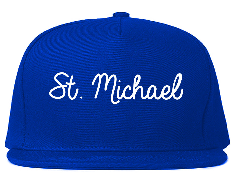 St. Michael Minnesota MN Script Mens Snapback Hat Royal Blue
