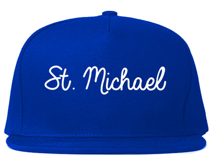 St. Michael Minnesota MN Script Mens Snapback Hat Royal Blue