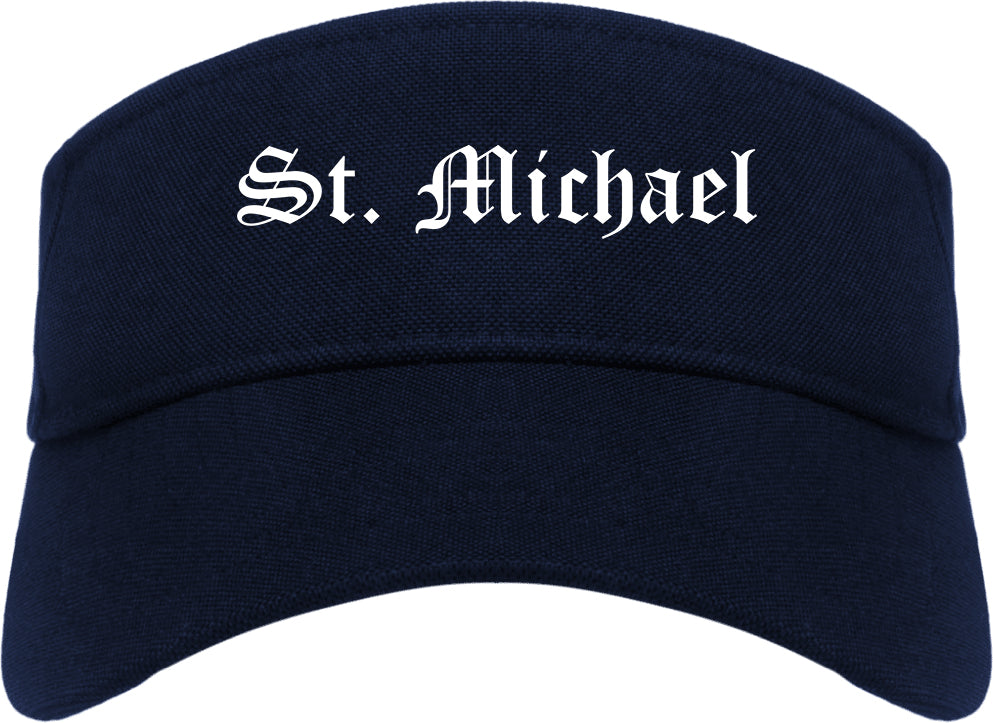 St. Michael Minnesota MN Old English Mens Visor Cap Hat Navy Blue