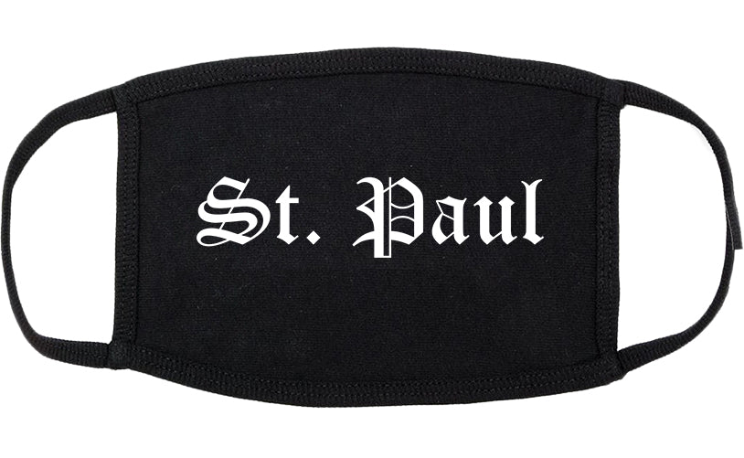 St. Paul Minnesota MN Old English Cotton Face Mask Black