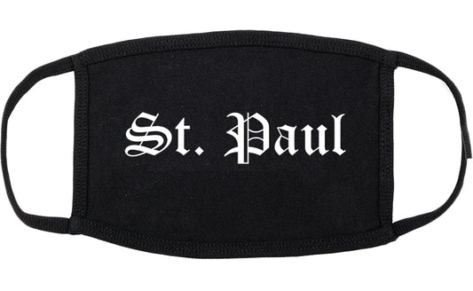 St. Paul Minnesota MN Old English Cotton Face Mask Black