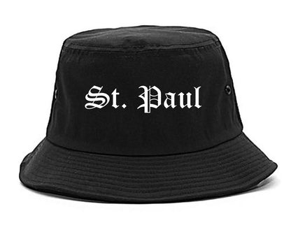 St. Paul Minnesota MN Old English Mens Bucket Hat Black