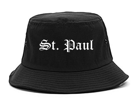 St. Paul Minnesota MN Old English Mens Bucket Hat Black