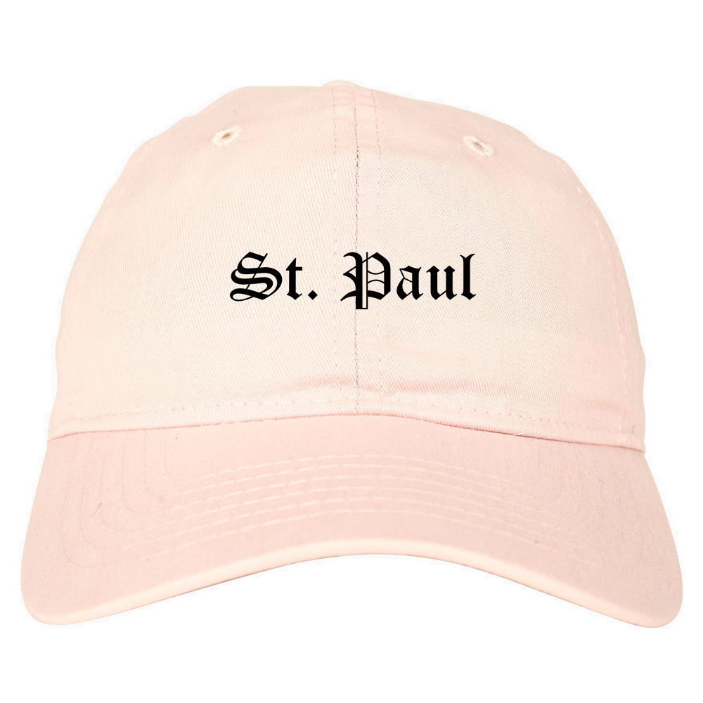 St. Paul Minnesota MN Old English Mens Dad Hat Baseball Cap Pink