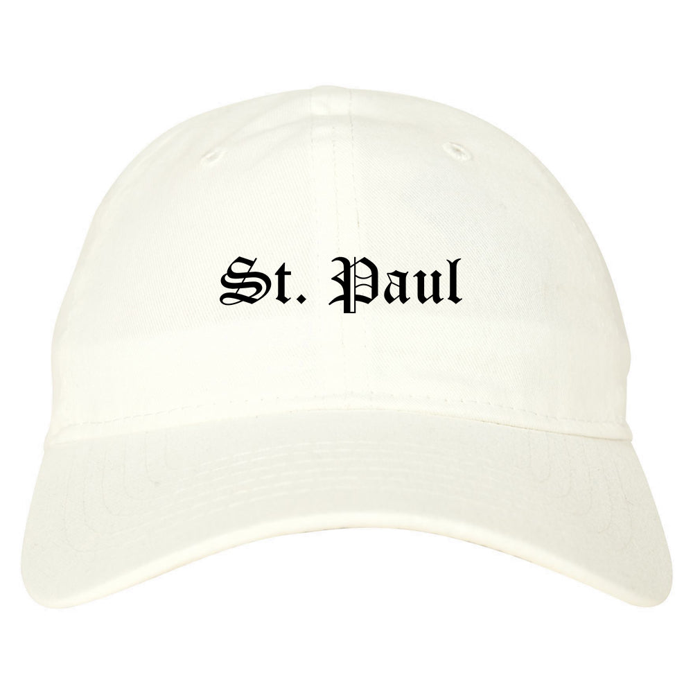 St. Paul Minnesota MN Old English Mens Dad Hat Baseball Cap White